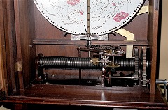 ポリフォン社製24インチの蓄音機付きアップライト型オルゴールのスパイラル・スプリング・モーター