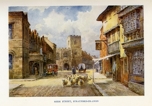 イギリス High Street, Stratford on Avonの風景を掲載しています。